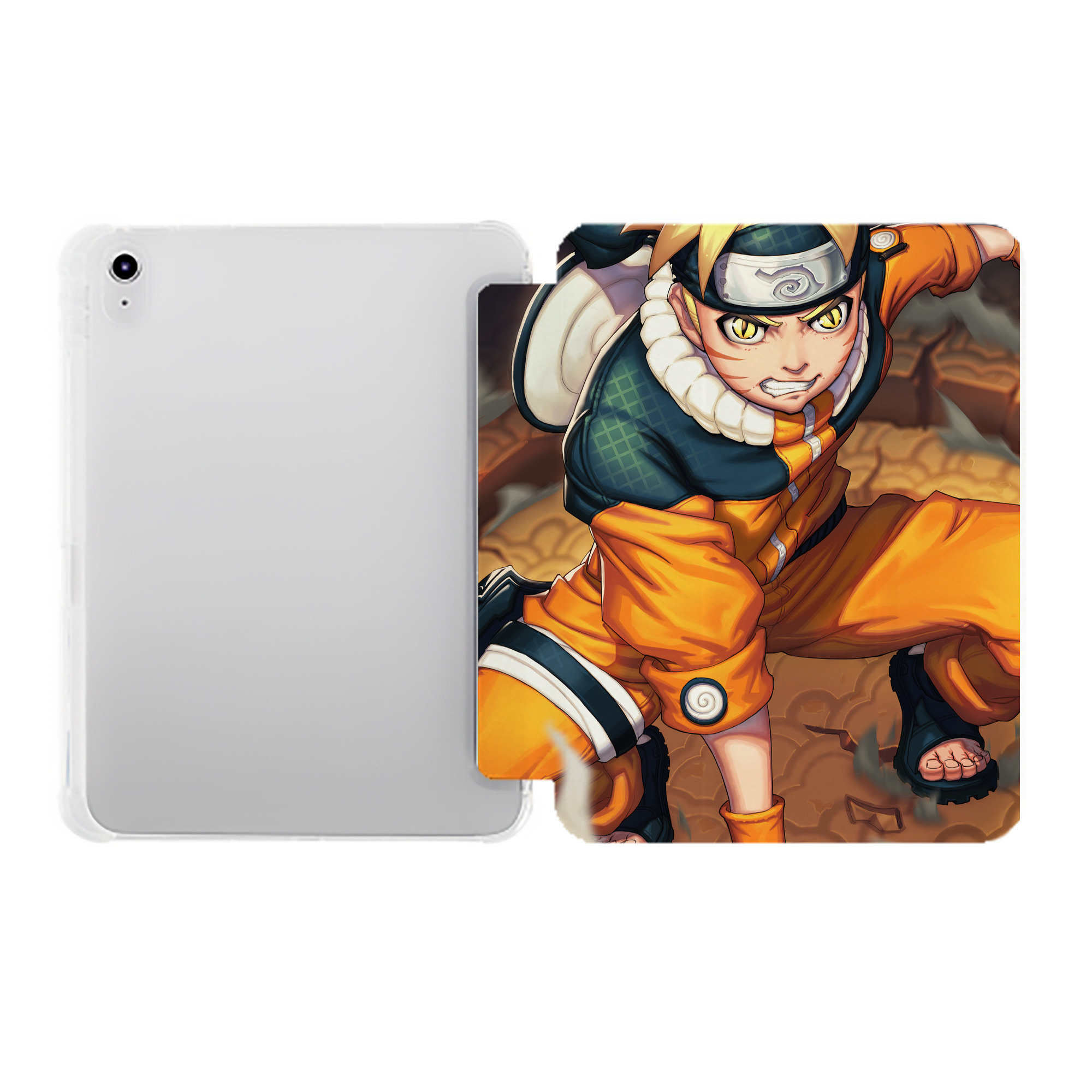 （画像用） NARUTO -ナルト- NARUTO -ナルト- 疾風伝 IPad ケース ペン収納付き 三つ折りスタンド PUレザー×シリコン 対応機種9.5/10.5/10.9インチ
